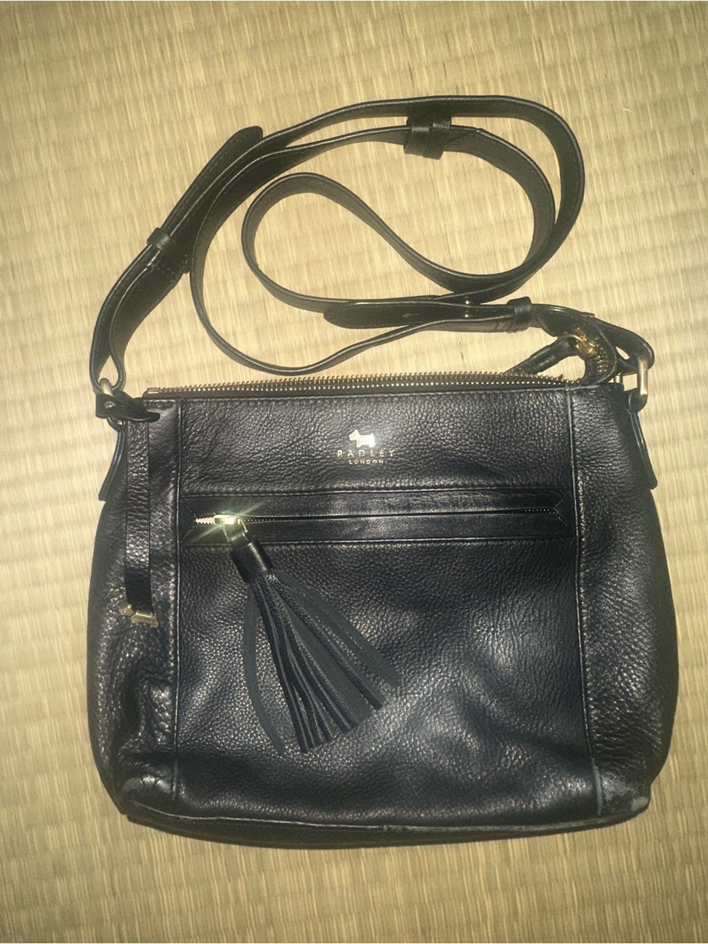 RADLEY LONDON Black Leather Tassel Crossbody Bag